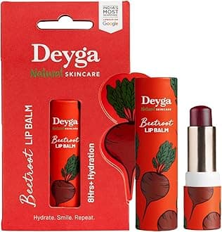 - Deyga Beetroot Lip Balm | Tinted Lip Care | For Dry & Chapped Lips | For Pigmented Lips | For Women & Men (Pack of 1, Stick Lip Balm), Red