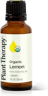 Plant Therapy Organic Lemon Essential Oil 100% Pure, USDA Certified Organic, Undiluted, Natural Aromatherapy, Therapeutic Grade 30 mL (1 oz)