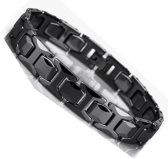Men’s Solid Tungsten Pyramid Bracelet Collection – Polished Finish, 8.3" Length, 11 mm Width, Black & Silver Variations, Gift Box