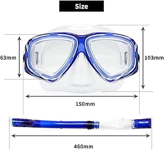 Optical Diving Gear Kit Myopia Snorkel Set, Different Strength for Each Eye, Nearsighted Dry Top Scuba Mask