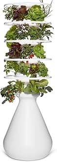 Lettuce Grow Farmstand Starter Kit with Glow Rings and 30 Seedling Credits | Family Hydroponic Growing System Kit | Vertical Garden Planter Tower | 5ft 5in Tall