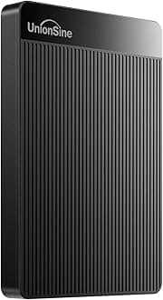 UnionSine External Hard Drive 160GB Ultra Slim Portable Hard Drive USB 3.0 HDD Storage Compatible for PC,Mac, Laptop, Xbox, Xbox one, PS4(Black) HD2510