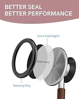 FriCARE Dual Head Stethoscope - Stethoscopes for Nurses, Medical Nursing Students, Paramedics/EMT/LVN/VNA Backup Estetoscopio, Chocolate Brown Tube, Stainless Steel Chestpiece