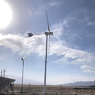 5000W 220V AC Horizontal Wind Turbine 5KW Wind Power Generator Kits 3 Blades 1.6M On Grid/Off Grid Wind Turbines Windmill High Efficiency for Home Industrial Marine RV Farm (No Pole)