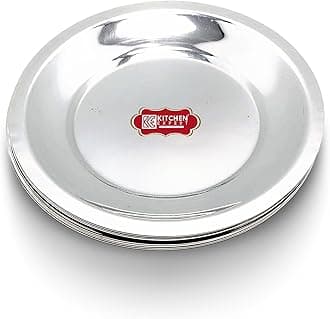 KITCHEN EXPERT, THE KITCHEN'S BEST Stainless Steel Glass Lid Set | Small Lid Covers | Cup Mugs Lids | Steel Round Shape Coasters | Steel Ciba - Set of 6 (Diameter 10 CM)