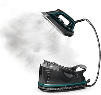 Iron for Clothes, High Pressure Steamer Iron with Boiler System, 400 Steam Holes, Vertical Steaming, 37oz Tank, Stainless Steel Soleplate, Auto-Off 1800 watts, Black Green, DG7626