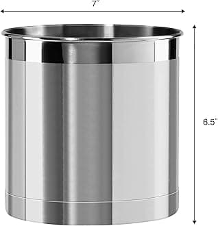Oggi Prep, Jumbo Stainless Steel Utensil Holder, 7 inch, 7211
