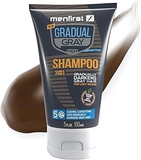 MenFirst Gradual Grey 3 in 1 Grey Reducing SHAMPOO For Men - Cleans, Conditions and Gradually Reduces Grey Hair - Works in Less Than 3 Minutes Per Application