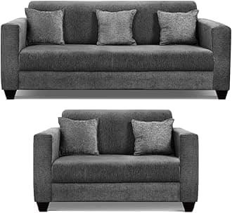 CASASTYLE Astrea 5 Seater Fabric LHS L Shape Sofa Set (Light Grey)