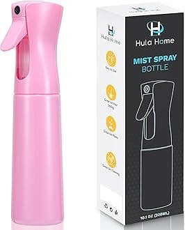 Continuous Spray Bottle for Hair (10.1oz/300ml) Empty Ultra Fine Plastic Water Mist Sprayer – For Hairstyling, Cleaning, Salons, Plants, Essential Oil Scents & More - Pink