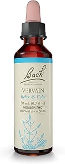 Bach Original Flower Remedies, Vervain - Relax & Calm - Natural Homeopathic Flower Essence for Emotional Balance - Vegan, Gluten Free, Sugar Free - 20mL Dropper
