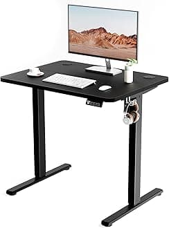 ERGOMAKER Height Adjustable Desk, Width 80 x Depth 60 cm, Electric Standing Desk, Standing Desk, Electric, Office Work Table, Up and Down Height Adjustable Desk, Computer Desk, Gaming Desk, Height