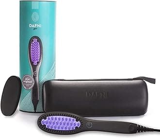 DAFNI go Hair Straightening Ceramic Brush with Detachable Cord & Thermal Travel Case | Style Upto x8 Times More Hair in Each Easy Brushing Stroke | x6 Times The Surface of a Flat Iron