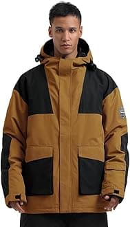 GSOU SNOW Men Ski Jacket Snowboard Snow Coat Warm Winter Waterproof Mountain Hooded