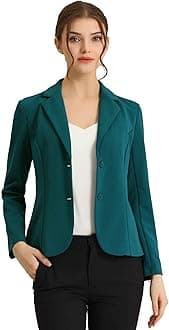 Women's Work Office Blazer Stretch Lapel Collar Long Sleeve Jacket Suit Blazer