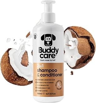 Buddycare Dog Shampoo and Conditioner 2in1 (500ml) Gentle Formula for All Breeds, Gentle Care for Dogs with Sensitive Skin | Hydrating and Nourishing Formula| Natural Ingredients for a Shiny Coat