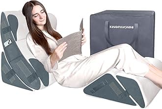 KingPavonini 6PCS Orthopedic Bed Wedge Pillow Set (White, Medium)