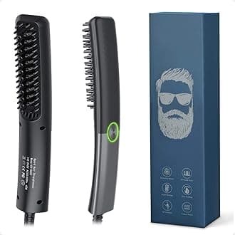 Lidasen Beard Straightener Combs for Men, Multifunctional Ionic Hair Beard Straightener Brush Heated Beard Brush for Men Electric Hair Straightening Styler Tools for Home and Travel