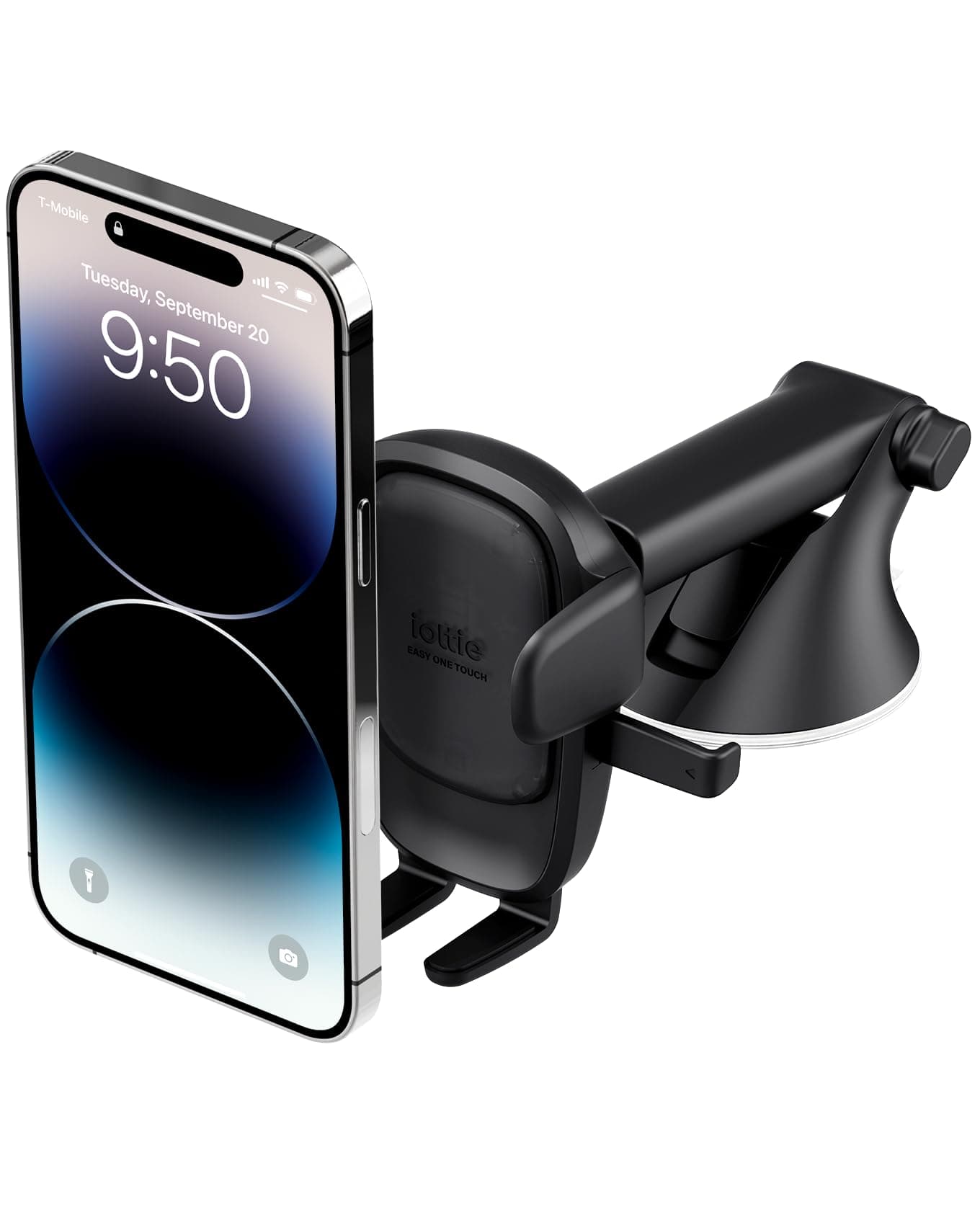 Easy One Touch 6 Universal Car Mount Dashboard & Windshield Suction Cup Phone Holder for iPhone Samsung, Google, All Smartphones