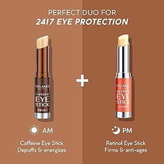 VELAMO ADVANCED Retinol Eye Stick: Renewing & Firming Under Eye Balm for Dark Circles, Puffiness, Fine Lines & Wrinkles - Travel Essentials, Portable & Perfect for On-the-go Use, 0.1 OZ/3g 2 Pcs