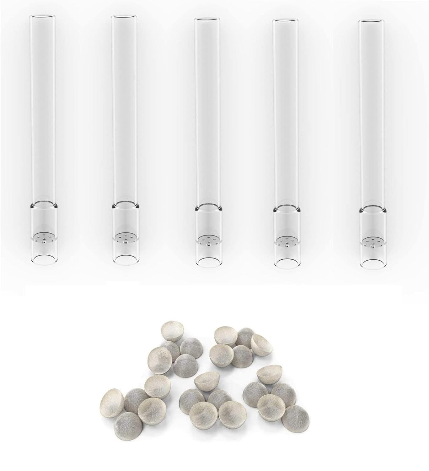 Straight Glass Stem Replacement for Arizer Solo/Air โ Includes 25 Metal Screens