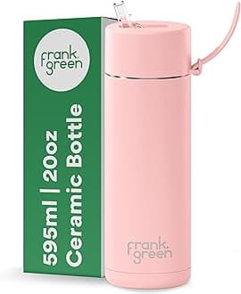 Insulated Water Bottle for Cold Or Hot Drinks - 595ml/20oz Metal Bottle with Straw Lid, Ceramic Insulated, Stainless Steel, Triple Wall Vacuum - Blushed Pink by frank green