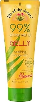 Lily Of The Desert Gelly Moisturizer - 99% Organic Aloe Vera Gel for Skin, After Sun Care with Aloe, Vitamin E Oil, and Vitamin C for Sunburn Relief, 8 Fl Oz