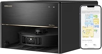 dreame X40 Master Robot Vacuum Cleaner, 12,000Pa Suction, Auto Refilling & Draining, Smart Navigation, Mop Self-Cleaning, Pet-Friendly, 11 inch Compact Base, Alexa/Siri/Google Home Compatible