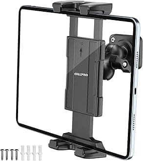 OHLPRO for iPad Wall Mount Tablet Holder, Adjustable Drilled Base with 2" Support Arm Stand for 5-13" iPad mini Pro Air, Fire HD, Galaxy Tab, Switch and Phone - 360° Viewing, Adjustable Tilt