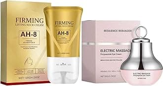 Neck-Eye Care Tightening & Revitalizing Set - AH-8 Firming Neck Cream + Electric Massage Eye Cream, Smooth of Fine Lines, Eye & Neck Treatment, Skin Moisturizer, Deep Moisturizing Skincare