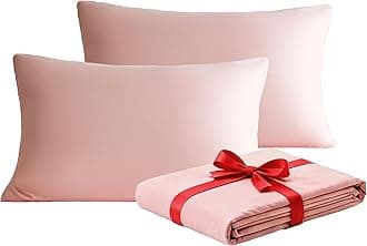 MOHAP Zippered Pillowcases 50X75 cm 2 Pack- Super Soft Breathable Brushed Microfiber Pillow Cases Cover for Hair and Skin Pink