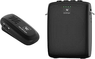 WinBridge Wireless Voice Amplifier with Bluetooth Lavalier Lapel Microphone for Teachers,Portable Speaker and Wireless Clip On Microphone System, Mini Megaphone Speaker Mic Set 15W 2600mAh WB005