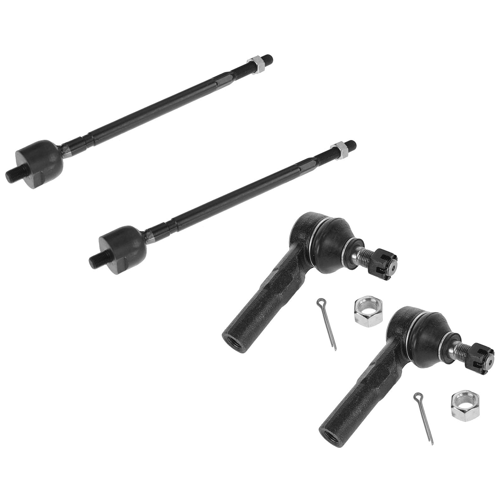 TRQ Front Inner and Outer Tie Rod Set 4 Piece Compatible with 1992-1998 Toyota Paseo 1991-1998 Tercel
