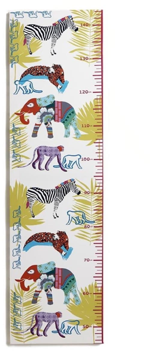 Arthouse Jungle Animals Height Chart, Polyester, Multi-Colour, 25 x 100 x 1.8 cm
