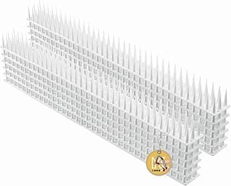 KADAX Plastic Bird Spikes, 51 x 4 x 3 cm, Wall Spikes, Fence Tops Spikes, Pigeon Repellent, Deterrent for Birds, Cats, Anti Climb Spikes, Squirrel Repellent (12, White)