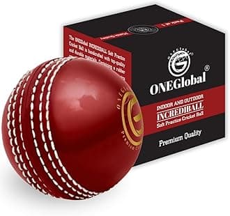 Incrediball Soft Practice Cricket Ball | Outdoor & Indoor Soft Rubber Cricket Ball With Core & Stitched Seam | For Honing Skills & Family Fun