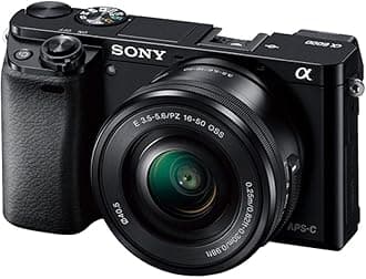 Sony Alpha A6000 Mirrorless Digital Camera 24.3MP SLR Camera with 3.0" LCD Display (Black) with 16-50mm Zoom Lens (Renewed)
