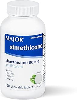 MAJOR Simethicone Gas Relief 80 mg - Anti Flatulence, Bloating and Gas Pressure Aid - 100 Chewable Tablets (1 Pack)