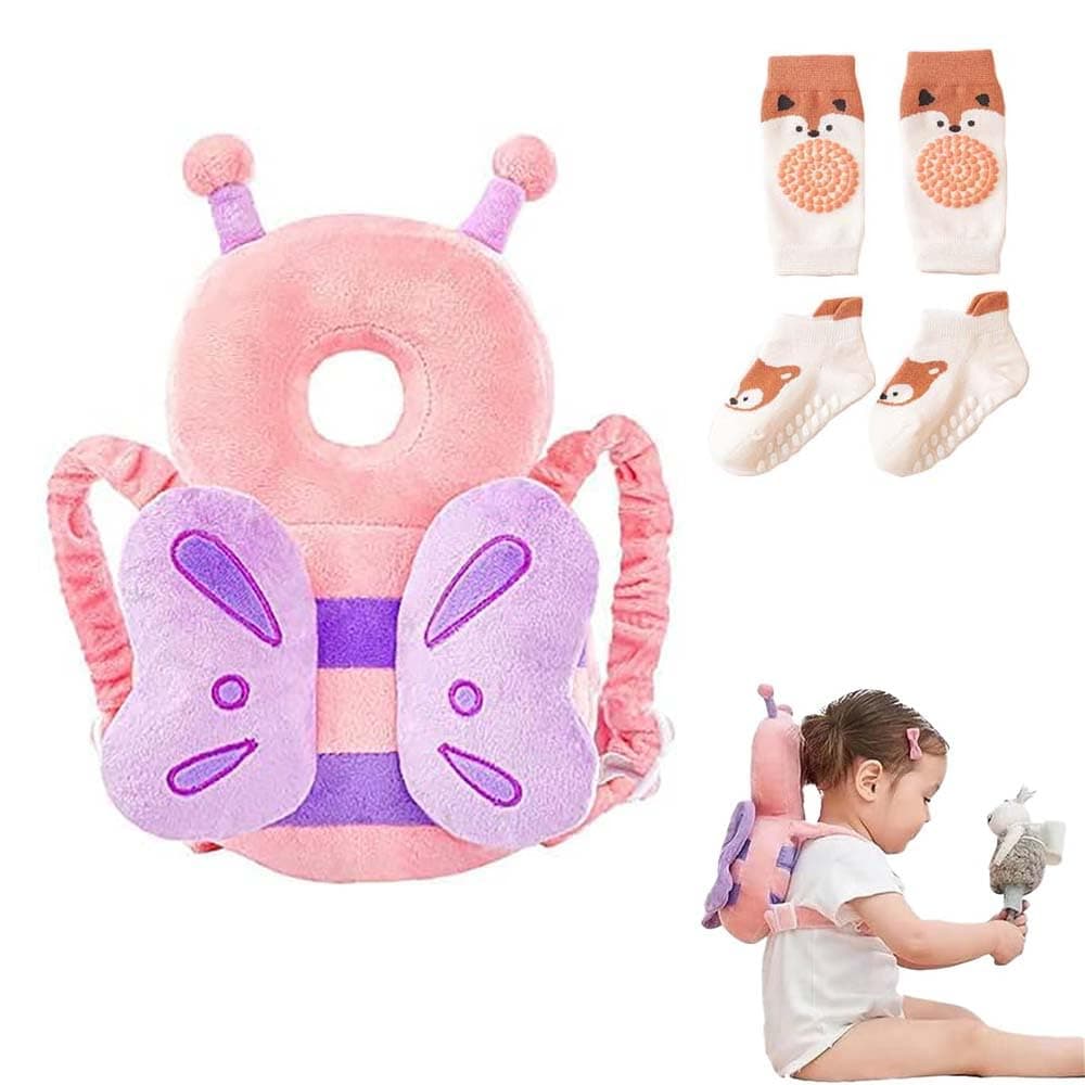 Baby Head Protection Pillow Backpack Safety Pads Adjustable Size Protector for 4-24 Months Toddler Safety Helmet Harness Walking