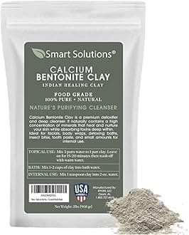 SMART SOLUTIONS Calcium Bentonite Clay, 2 lb Pure Indian Healing Clay - All Natural for External Use | DIY Facial Treatments, Deodorants, Hair Masks