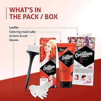 Nisha Cosglam Semi Permanent Hair Color for Unisex, Infused Conditioner, Glossy Finish, No Ammonia, No Peroxide & Non Oxidative, Vegan Highlights Hair Dye 120g #33 Vibrant Orange