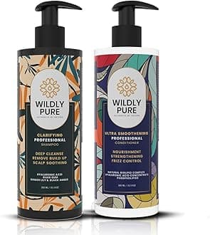 Wildly pure Clarifying shampoo & Conditioner combo for Oily scalp & Low porosity hair| Deep Cleansing, Frizz Reduction & Smoothening | Infused with Hyaluronic Acid, Ginger Lily & Natural Biolipid Complex | 72 Hours Hydration | Sulphate & Paraben-Free | 300ml x 2