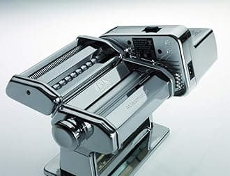MARCATO Atlasmotor Electric Pasta Machine + Motor, Automatic, Pasta Machine with Motor, Chrome Steel, Silver