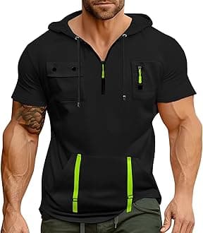 Hoodies for Men Quarter Zip Hoodie Lightweight Sweatshirt Pullover Oversized Hooded Tshirts with Pocket
