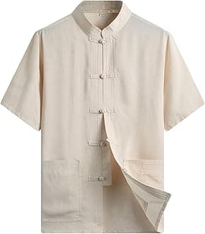 ZooBooChinese Clothing Tang Suit - Kung Fu Short Sleeve Shirt for Men