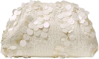 QWINEE Women's Woven Evening Bag Dumpling Clutch Purse No Strap Handbags Elegant Faux PU Leather Clutch Bag | Woven, No Strap, Elegant, Faux PU Leather