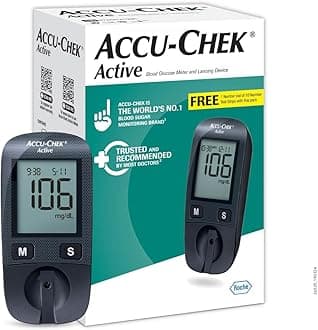 Accu-Chek Active Blood Glucose Glucometer Kit With Vial Of 10 Strips, 10 Lanc...