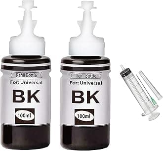 CANOFF Refill Ink for H.p. DeskJet 2723 All in One Wireless Inkjet Printer for H.p. 805 Ink Cartridge 100 ML Each Bottle Multi Color with Syringes (2 Black Refill Ink, 1Sy)