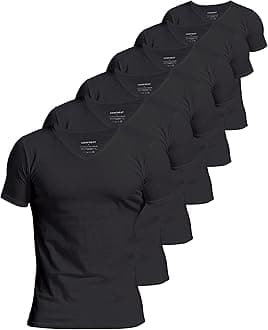 – Men's 4 or 6-Pack Undershirts 100% Cotton Comfy V-Neck T-Shirts