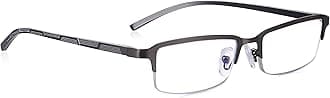 Reading Glasses for Men, Half Frame Non Prescription Glasses, Stylish Comfortable Glasses for All Day Wear